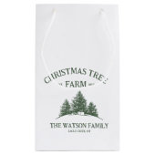 Aangepaste Familienaam Kerstboom Boerderij Retro Klein Cadeauzakje (Achterkant)