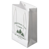 Aangepaste Familienaam Kerstboom Boerderij Retro Klein Cadeauzakje (Voorkant Gekanteld)