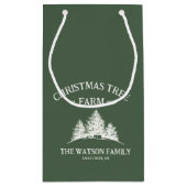 Aangepaste Familienaam Kerstboom Boerderij Retro Klein Cadeauzakje (Achterkant)