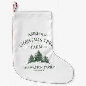 Aangepaste Familienaam Kerstboom Boerderij Retro Kleine Kerstsok (Voorkant)