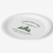 Aangepaste Familienaam Kerstboom Boerderij Retro Papieren Bordje (Gekanteld)