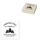 Aangepaste Familienaam Kerstboom Boerderij Retro Rubberstempel (Gestempeld)