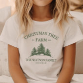 Aangepaste Familienaam Kerstboom Boerderij Retro T-shirt