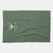 Aangepaste Familienaam Kerstboom Boerderij Retro Theedoek (Horizontaal)