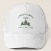 Aangepaste Familienaam Kerstboom Boerderij Retro Trucker Pet (Voorkant)