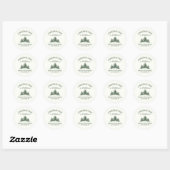 Aangepaste familienaam Kerstboomgaard Retro Ronde Sticker (Vel)