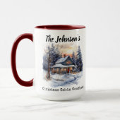 Aangepaste Familienaam Kersthut Comfort Mok (Links)