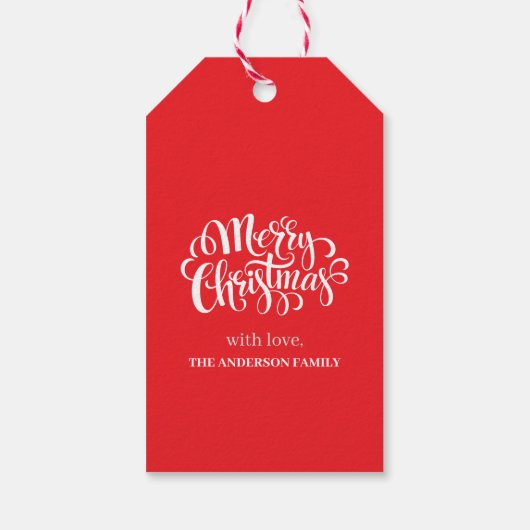 Aangepaste Familienaam Kerstvakantie Gift Label Cadeaulabel (Achterkant)