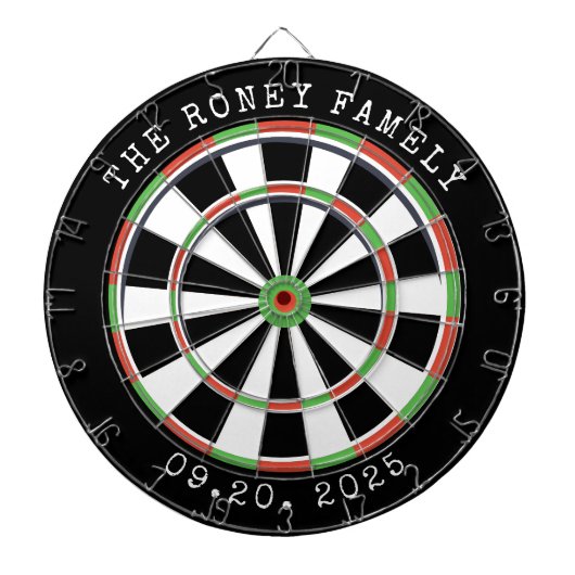 Aangepaste familienaam kleur Persoonlijk Dartbord (Voorkant)