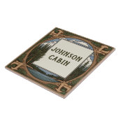 Aangepaste familienaam Lakehouse Cabine Naam Teken Tegeltje (Zijkant)