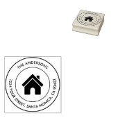Aangepaste familienaam logo modern retouradres rubberstempel (Gestempeld)