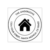 Aangepaste familienaam logo modern retouradres rubberstempel (Afrduk)