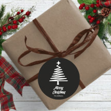 aangepaste familienaam Merry Christmas Zwart Wit