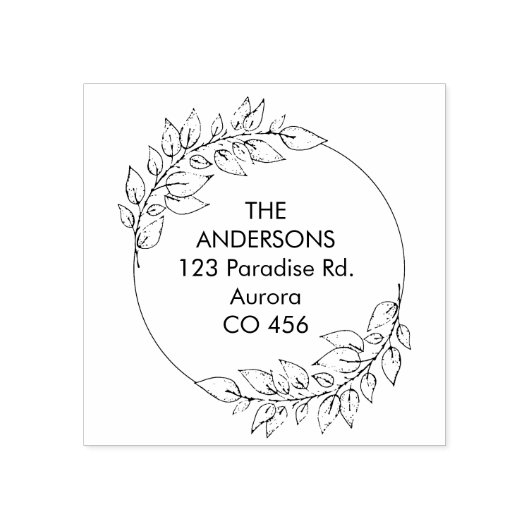 Aangepaste familienaam met bladeren rubberstempel (Afrduk)