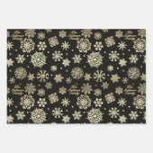 Aangepaste familienaam Metallic Gold Kerstcadeau Inpakpapier Vel (Voorkant 3)