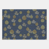 Aangepaste familienaam Metallic Gold Kerstcadeau Inpakpapier Vel (Voorkant 2)