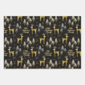 Aangepaste familienaam Metallic Gold Kerstcadeau Inpakpapier Vel (Voorkant)