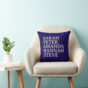 Aangepaste familienaam Minimale Monogram Stijlvol Kussen
