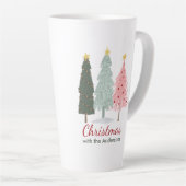 Aangepaste familienaam Modern Minimalistisch Kerst Latte Mok (Rechterhoek)