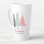 Aangepaste familienaam Modern Minimalistisch Kerst Latte Mok (Linkerhoek)