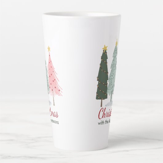 Aangepaste familienaam Modern Minimalistisch Kerst Latte Mok (Voorkant)