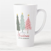 Aangepaste familienaam Modern Minimalistisch Kerst Latte Mok (Rechts)