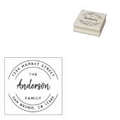Aangepaste familienaam | Modern retouradres Rubberstempel (Gestempeld)