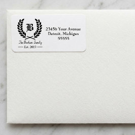 Aangepaste familienaam Monogram Adresetiketten Etiket