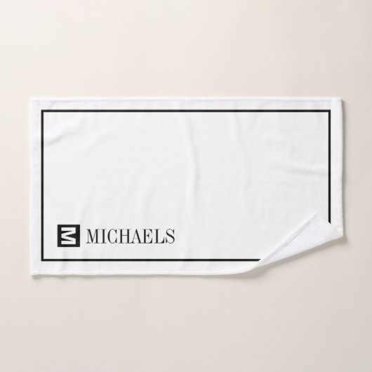 Aangepaste familienaam monogram badhanddoek set bad handdoek (Handdoek)