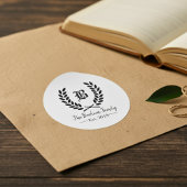 Aangepaste familienaam Monogram Classic ronde Stic Ronde Sticker