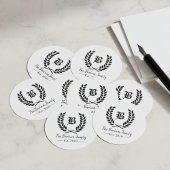 Aangepaste familienaam Monogram Classic ronde Stic Ronde Sticker