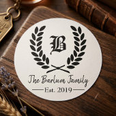 Aangepaste familienaam Monogram Classic ronde Stic Sticker