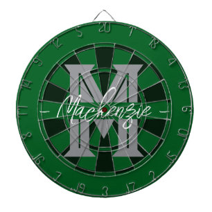 Aangepaste familienaam Monogram Grijs Dartbord