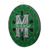 Aangepaste familienaam Monogram Grijs Dartbord (Voorkant Rechts)