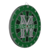 Aangepaste familienaam Monogram Grijs Dartbord (Voorkant Links)