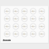 Aangepaste familienaam Monogram Wit Zwart Cream Ronde Sticker (Vel)