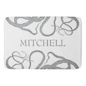 Aangepaste familienaam nautische octopus kraken badmat (Voorkant)