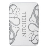 Aangepaste familienaam nautische octopus kraken badmat (Voorkant Verticaal)