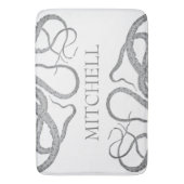 Aangepaste familienaam nautische octopus kraken II Badmat (Voorkant Verticaal)