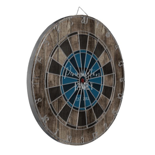 Aangepaste familienaam opgegeven datum dartbord (Voorkant Links)