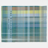 Aangepaste familienaam Oprichtingsjaar Plaid Check Fleece Deken (Voorkant (Horizontaal))