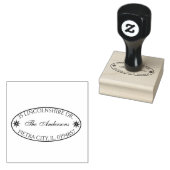 Aangepaste familienaam Ovaal retouradres Rubberstempel (Gestempeld)