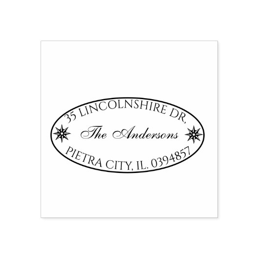 Aangepaste familienaam Ovaal retouradres Rubberstempel (Afrduk)