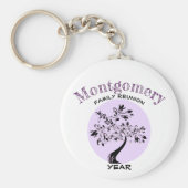Aangepaste familienaam Paarse boomstructuur Sleutelhanger (Voorkant)