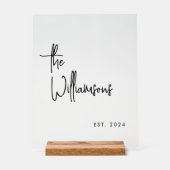 Aangepaste familienaam Passen getrouwd Paar trouwd Acryl Bord (Voorkant)