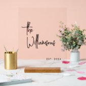 Aangepaste familienaam Passen getrouwd Paar trouwd Acryl Bord (Huwelijk)