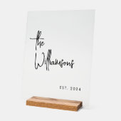 Aangepaste familienaam Passen getrouwd Paar trouwd Acryl Bord (Hoek)