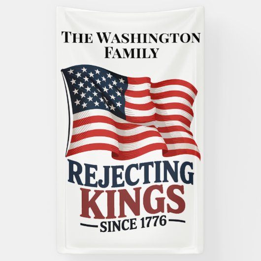 Aangepaste familienaam Patriottische protestvlag Spandoek (Verticaal)