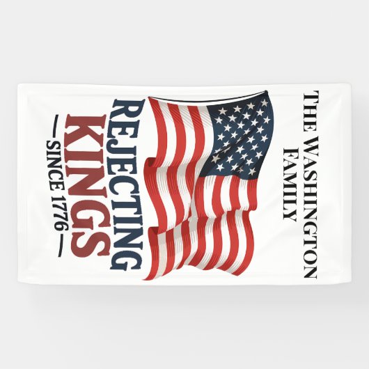 Aangepaste familienaam Patriottische protestvlag Spandoek (Horizontaal)