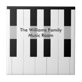 Aangepaste familienaam pianotoetsen muziek kamer tegeltje